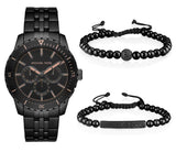 Michael Kors Cunningham Chronograph Black Dial Black Steel Strap Watch For Men - MK7157 Authentic Buy Shop Now