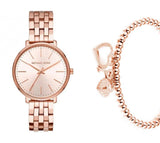 Michael Kors Pyper Three-Hand Rose Gold Dial Rose Gold Steel Strap Watch For Women - MK3897 Authentic Buy Shop Now