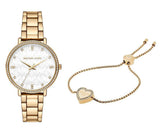 Michael Kors Pyper Three Hand White Dial Gold Steel Strap Watch For Women - MK4666 Authentic Buy Shop Now