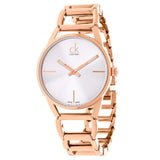 Calvin Klein Stately White Dial Rose Gold Steel Strap Watch for Women - K3G23626 Authentic Buy Shop Now