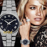 Michael Kors Channing Diamonds Black Dial Silver Steel Strap Watch for Women - MK6089 Authentic Buy Shop Now