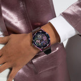 Guess Multifunction Analog Purple Dial Black Rubber Strap Watch For Women - GW0620L4 Authentic Buy Shop Now