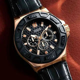 Guess Force Analog Black Dial Black Leather Strap Watch For Men - W0674G6 Authentic Buy Shop Now
