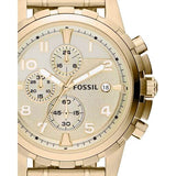 Fossil Dean Chronograph Champagne Dial Gold Steel Strap Watch for Men - FS4867 Authentic Buy Shop Now