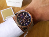 Michael Kors Lexington Blue Dial Two Tone Steel Strap Watch for Men - MK8412 Authentic Buy Shop Now
