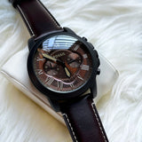 Fossil Grant Chronograph Brown Dial Brown Leather Strap Watch for Men - FS5088 Authentic Buy Shop Now