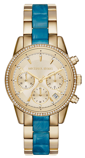 Michael Kors Ritz Gold Dial Two Tone Steel Strap Watch for Women - MK6328 Authentic Buy Shop Now