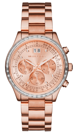 Michael Kors Brinkley Rose Gold Dial Rose Gold Steel Strap Watch for Women - MK6204 Authentic Buy Shop Now