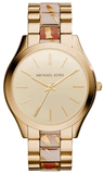 Michael Kors Slim Runway Gold Dial Two Tone Steel Strap Watch for Women - MK4300 Authentic Buy Shop Now