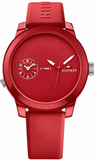 Tommy Hilfiger Denim Quartz Red Dial Red Rubber Strap Watch for Men - 1791323 Authentic Buy Shop Now
