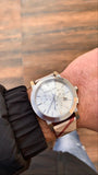 Burberry The City Chronograph White Dial Haymarket Leather Strap Watch For Men - BU9360 Authentic Buy Shop Now