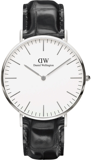 Daniel Wellington Classic York White Dial Black Leather Strap Watch For Men - DW00100025 Authentic Buy Shop Now