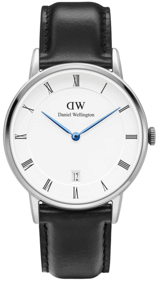 Daniel Wellington Dapper Sheffield White Dial Black Leather Strap Watch For Women - DW00100096 Authentic Buy Shop Now