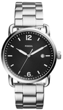 Fossil The Commuter Black Dial Silver Steel Strap Watch for Men - FS5391 Authentic Buy Shop Now