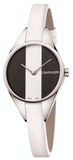 Calvin Klein Rebel White Black Dial White Leather Strap Watch for Women - K8P231L1 Authentic Buy Shop Now