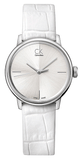 Calvin Klein Accent White Dial White Leather Strap Watch for Women - K2Y2Y1K6 Authentic Buy Shop Now