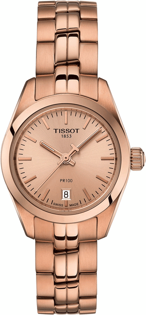 Tissot T Classic PR 100 Donna Rose Gold Lady Small Watch For Women - T101.010.33.451.00 Authentic Buy Shop Now