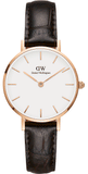 Daniel Wellington Classic Petite York White Dial Brown Leather Strap Watch For Women - DW00100232 Authentic Buy Shop Now