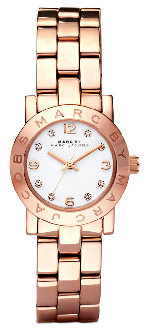 Marc Jacobs Mini Amy White Dial Rose Gold Steel Strap Watch for Women - MBM3078 Authentic Buy Shop Now