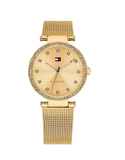 Tommy Hilfiger Lynn Quartz Gold Dial Gold Mesh Bracelet Watch For Women - 1781864 Authentic Buy Shop Now