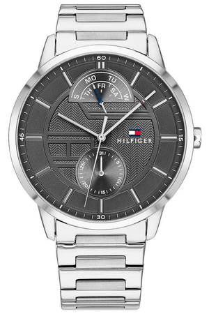 Tommy Hilfiger Hunter Grey Dial Silver Steel Strap Watch for Men - 1791608 Authentic Buy Shop Now
