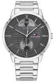 Tommy Hilfiger Hunter Grey Dial Silver Steel Strap Watch for Men - 1791608 Authentic Buy Shop Now