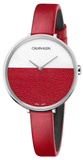 Calvin Klein Rise Yellow Red Dial Red Leather Strap Watch for Women - K7A231UP Authentic Buy Shop Now