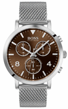 Hugo Boss Spirit Brown Dial Silver Mesh Bracelet Watch for Men - 1513694 Authentic Buy Shop Now