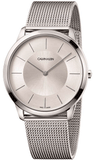 Calvin Klein Minimal White Dial Silver Mesh Bracelet Watch for Men - K3M22126 Authentic Buy Shop Now