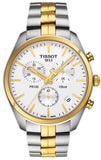 Tissot T Sport PR 100 Chronograph White Dial Two Tone Steel Strap Watch For Men - T101.417.22.031.00 Authentic Buy Shop Now
