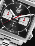 Tag Heuer Monaco Automatic Chronograph Black Dial Silver Steel Strap Watch for Men - CBL2113.BA0644 Authentic Buy Shop Now
