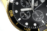 Emporio Armani Chronograph Black Dial Gold Steel Strap Watch For Men - AR5857 Authentic Buy Shop Now