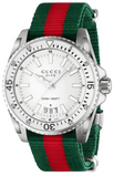 Gucci Dive White Dial Red & Green Nylon Strap Watch For Men - YA136207 Authentic Buy Shop Now