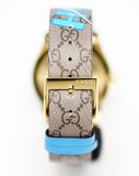 Gucci G Timeless Disney Donald Duck Brown Dial Brown Leather Strap Watch For Women - YA1264167 Authentic Buy Shop Now