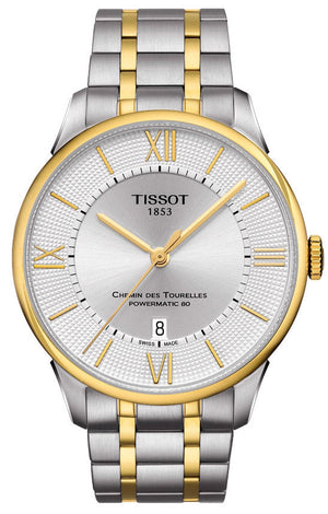 Tissot Chemin Des Tourelles Powermatic 80 Silver Dial Two Tone Steel Strap Watch For Men - T099.407.22.038.00 Authentic Buy Shop Now