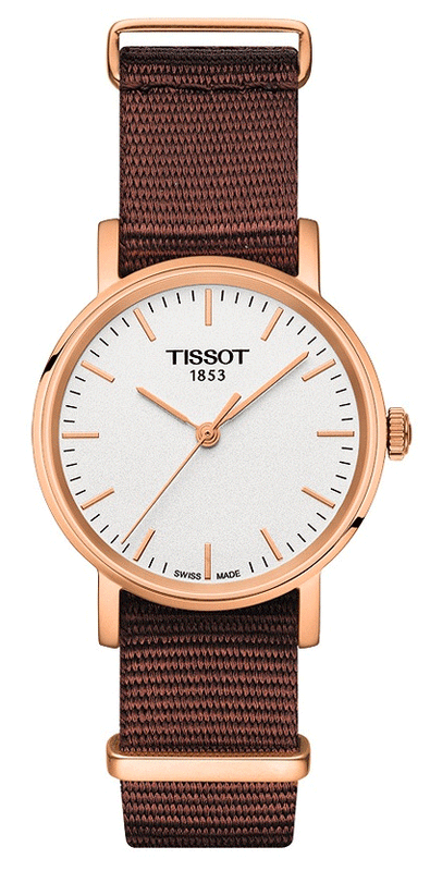 Tissot Everytime Desire White Dial Maroon NATO Strap Watch for Women - T109.210.37.031.00 Authentic Buy Shop Now