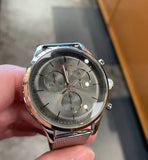 Hugo Boss Companion Chronograph Grey Dial Silver Mesh Bracelet Watch For Men - 1513549 Authentic Buy Shop Now
