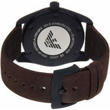 Emporio Armani Sportivo Chronograph Beige Dial Brown Leather Strap Watch For Men - AR6081 Authentic Buy Shop Now