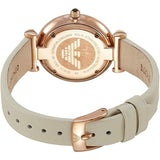 Emporio Armani Gianni T Bar Light Brown Dial White Leather Strap Watch For Women - AR1769 Authentic Buy Shop Now