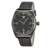 Emporio Armani Franco Black Dial Black Leather Strap Watch For Men - AR0368 Authentic Buy Shop Now