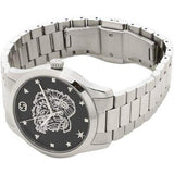 Gucci G Timeless Diamonds Black Dial Silver Steel Strap Watch For Women - YA1264125 Authentic Buy Shop Now