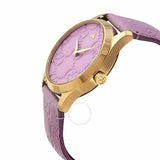 Gucci G Timeless Quartz Lilac Dial Lilac Leather Strap Watch For Women - YA1264098 Authentic Buy Shop Now