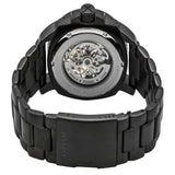Fossil Modern Machine Automatic Silver Dial Black Steel Strap Watch for Men - ME3080 Authentic Buy Shop Now