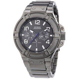 Guess Rigor Multifunction Black Dial Black Steel Strap Watch For Men - W0218G1 Authentic Buy Shop Now