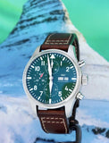 IWC Pilot's Watch Chronograph Edition Racing Green 43mm Green Dial Brown Leather Strap Watch for Men - IW377726 Authentic Buy Shop Now