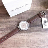 Michael Kors Caitlin Quartz Silver Dial Gray Leather Strap Watch For Women - MK2377 Authentic Buy Shop Now