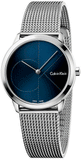 Calvin Klein Minimal Blue Dial Silver Mesh Bracelet Watch for Women - K3M2212N Authentic Buy Shop Now
