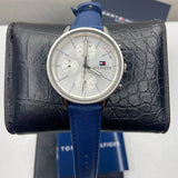 Tommy Hilfiger Carly Silver Dial Blue Leather Strap Watch for Women - 1781791 Authentic Buy Shop Now