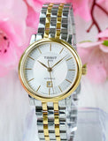 Tissot T Classic Carson Premium White Dial Two Tone Steel Strap Watch for Women - T122.207.22.031.00 Authentic Buy Shop Now