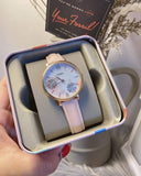 Fossil Jacqueline Three Hand Mother of Pearl Dial Pink Leather Strap Watch for Women - ES4671 Authentic Buy Shop Now